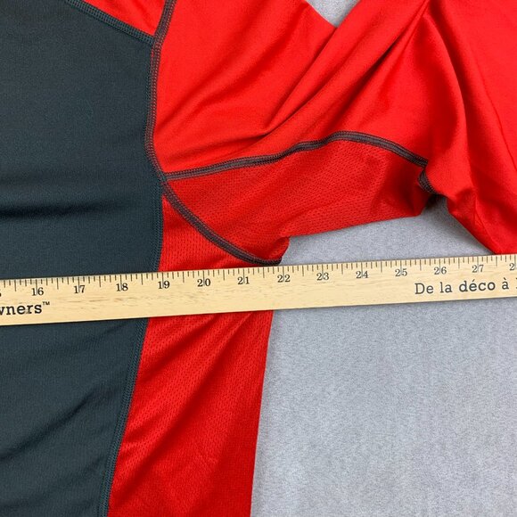 Nike Pro Combat Mens Shirt XL Fitted Red Gray Colorblock 3/4 Sleeve Swingman - Picture 6 of 11